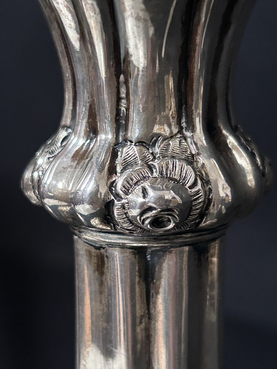 Paire de chandeliers hongrois en argent massif 13 lot -photo-7