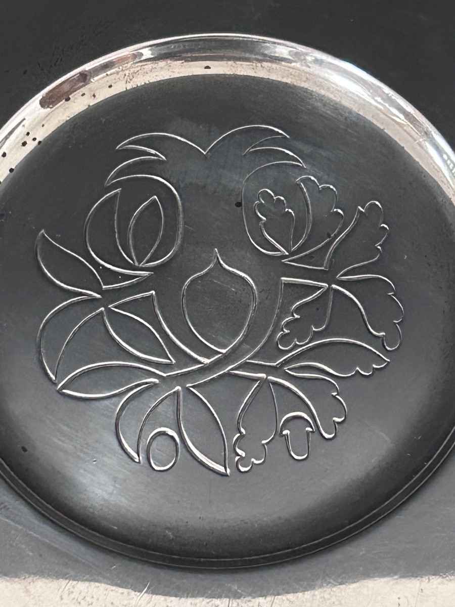 Puiforcat, assiette de présentation en argent massif, cadeau du Président François Mitterand-photo-3