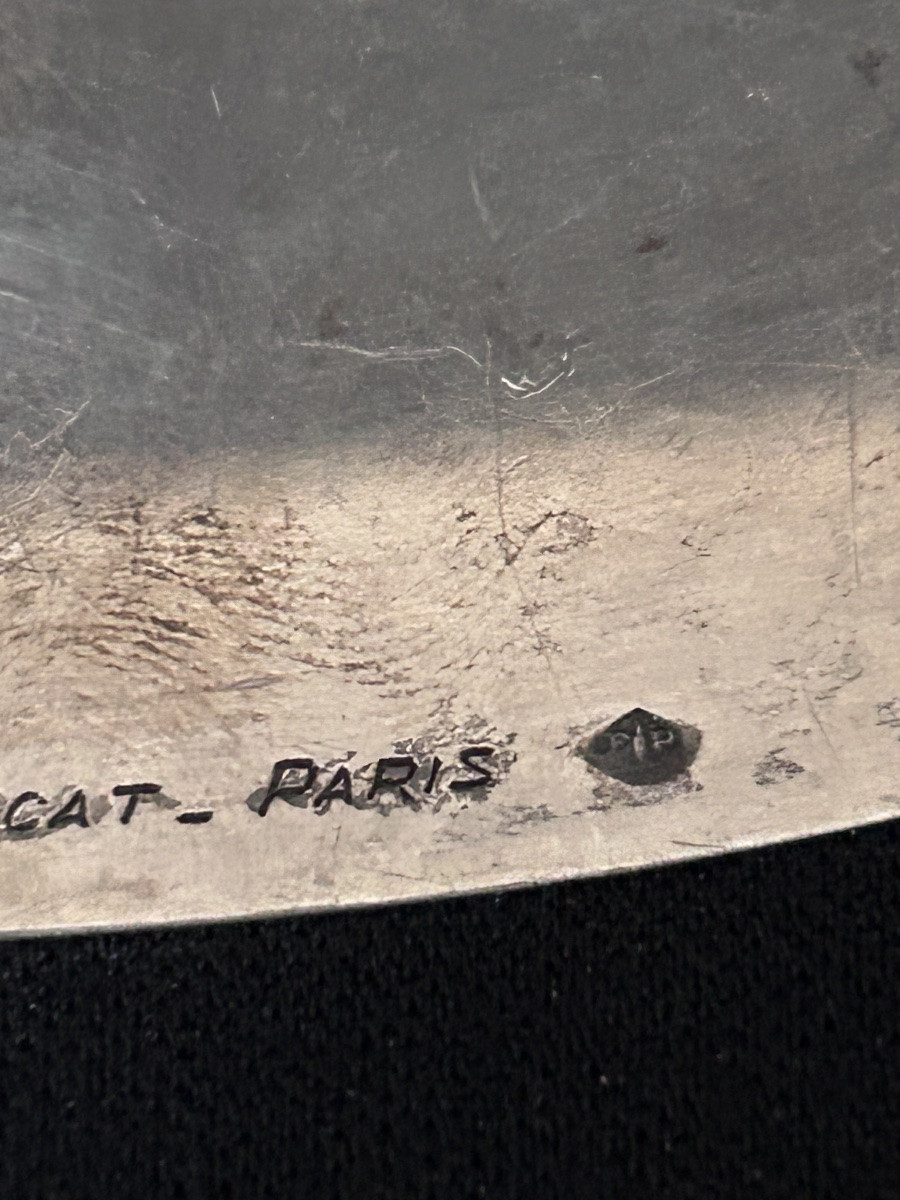 Puiforcat, assiette de présentation en argent massif, cadeau du Président François Mitterand-photo-5