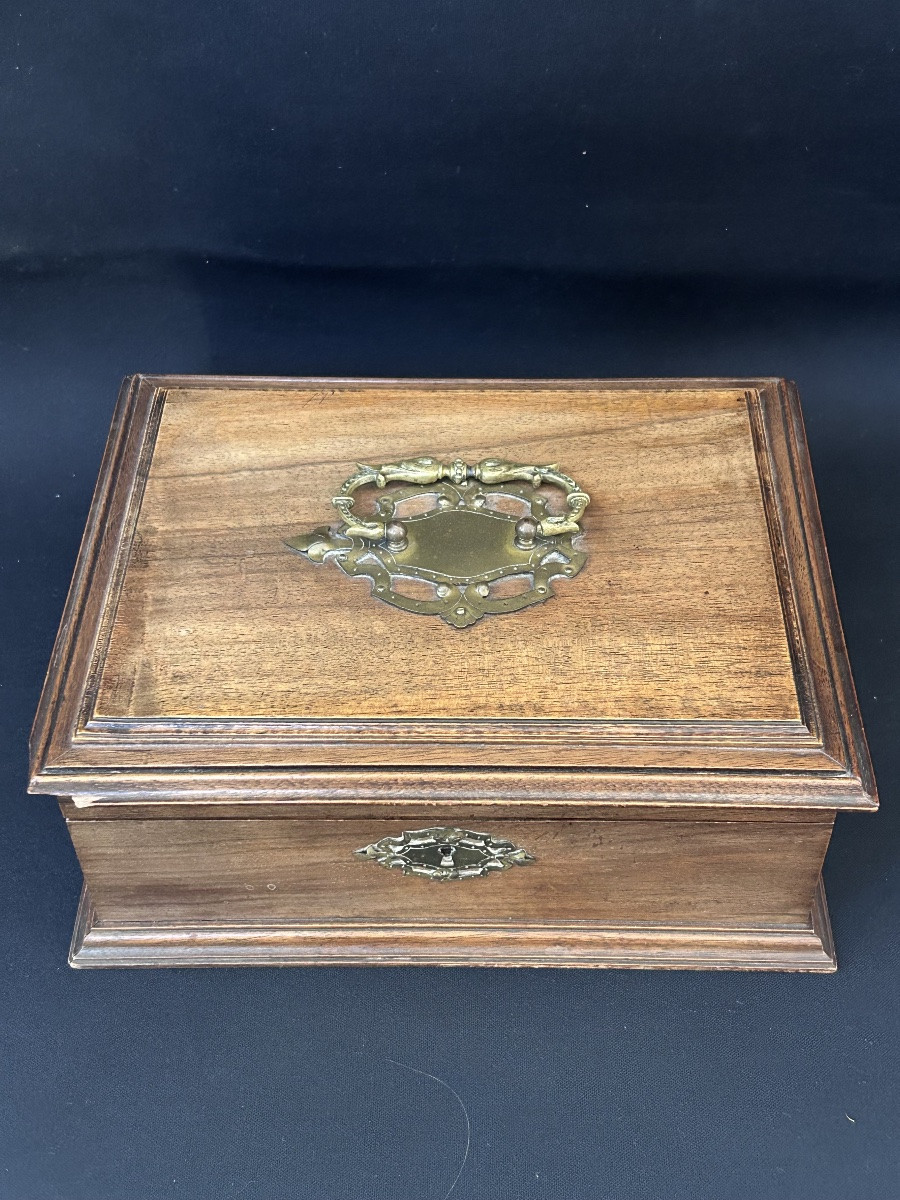 Walnut Jewelry Box, Late 19th Century-photo-2