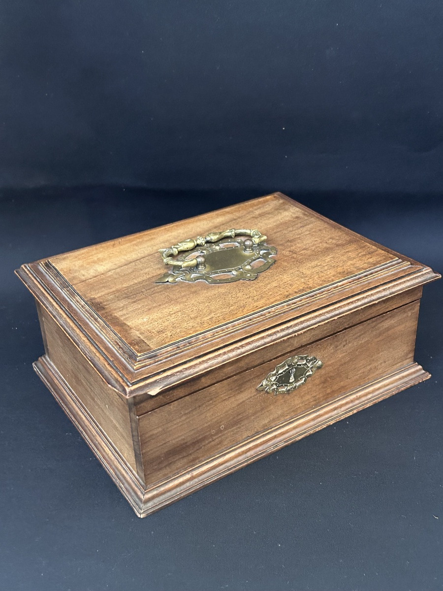 Walnut Jewelry Box, Late 19th Century-photo-3