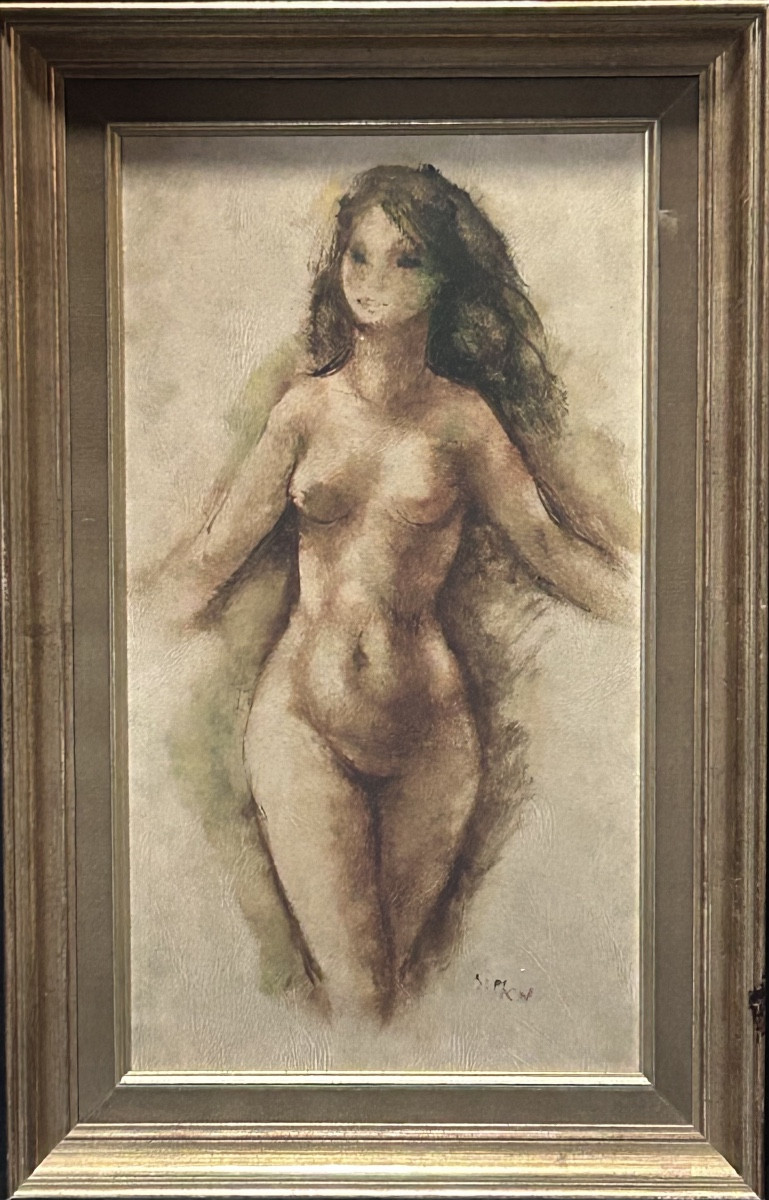 Boris Simon, nu huile sur panneau 