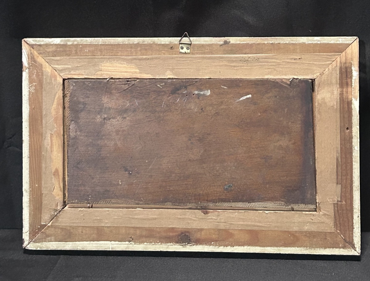 Bourg, paysage lorrain huile sur panneau-photo-8