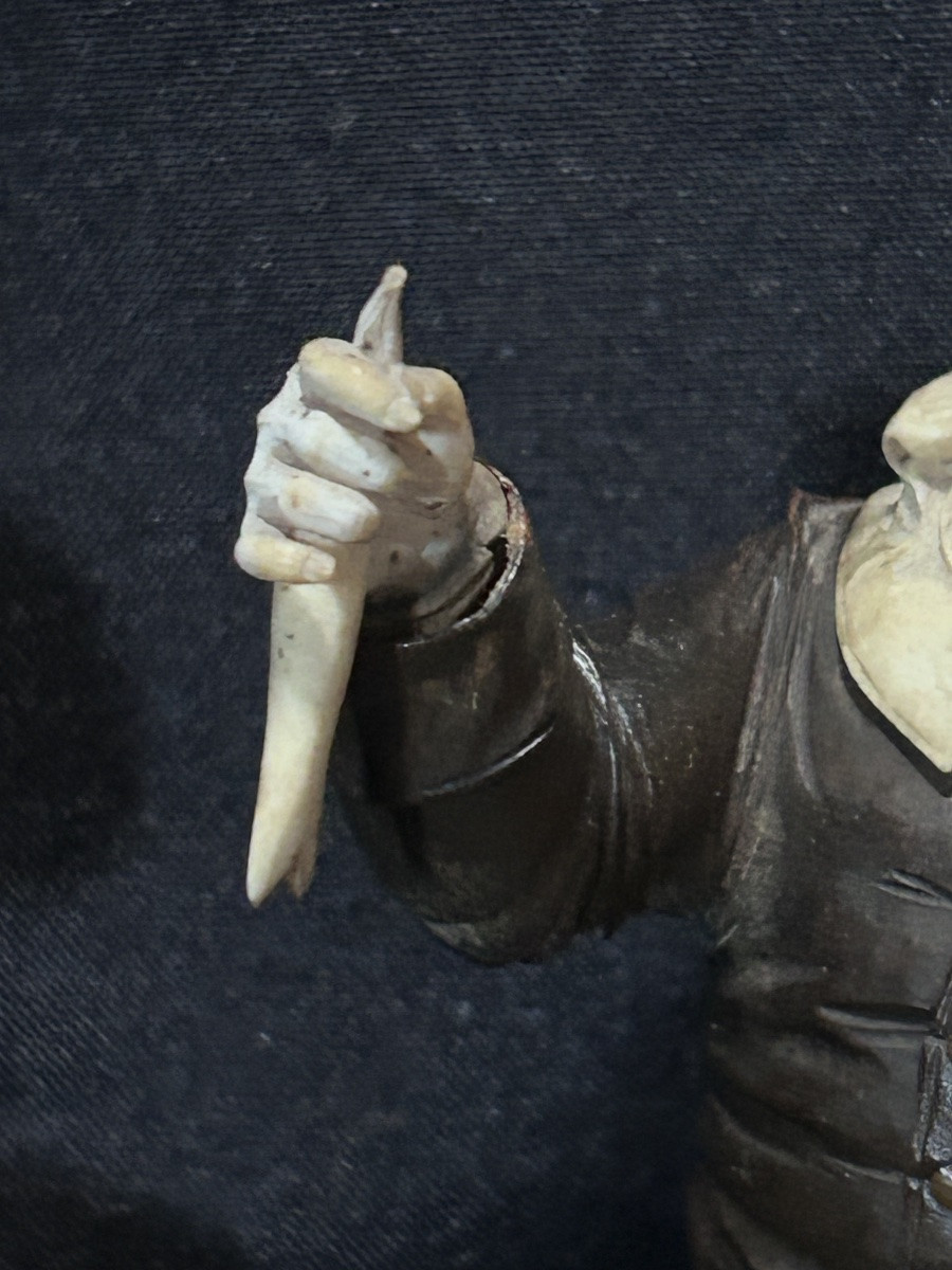 Paire de sculptures allemandes en noyer et ivoire d’après Simon Troger, 19e siècle -photo-3