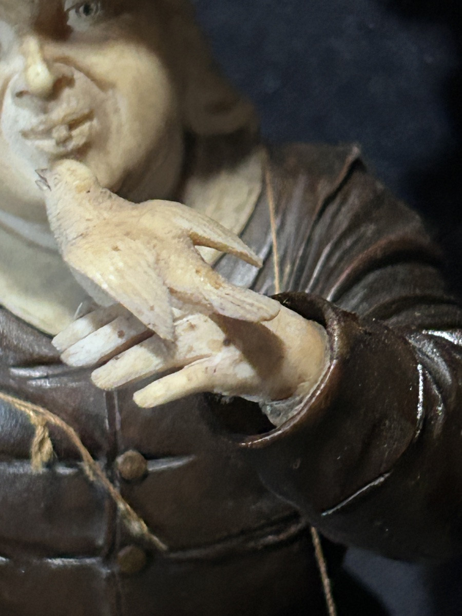 Paire de sculptures allemandes en noyer et ivoire d’après Simon Troger, 19e siècle -photo-2