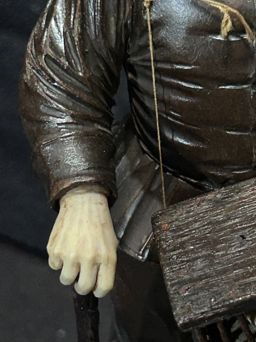 Paire de sculptures allemandes en noyer et ivoire d’après Simon Troger, 19e siècle -photo-3