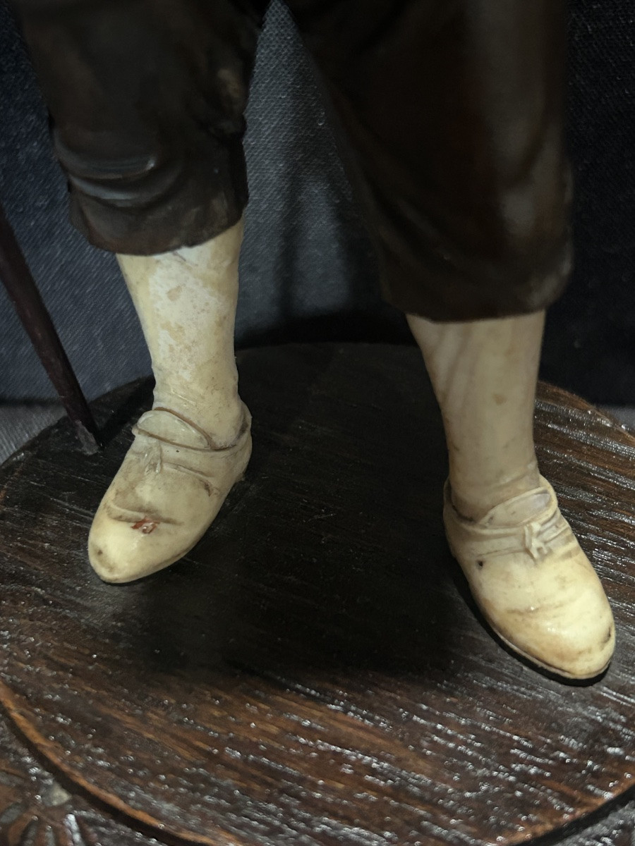 Paire de sculptures allemandes en noyer et ivoire d’après Simon Troger, 19e siècle -photo-8