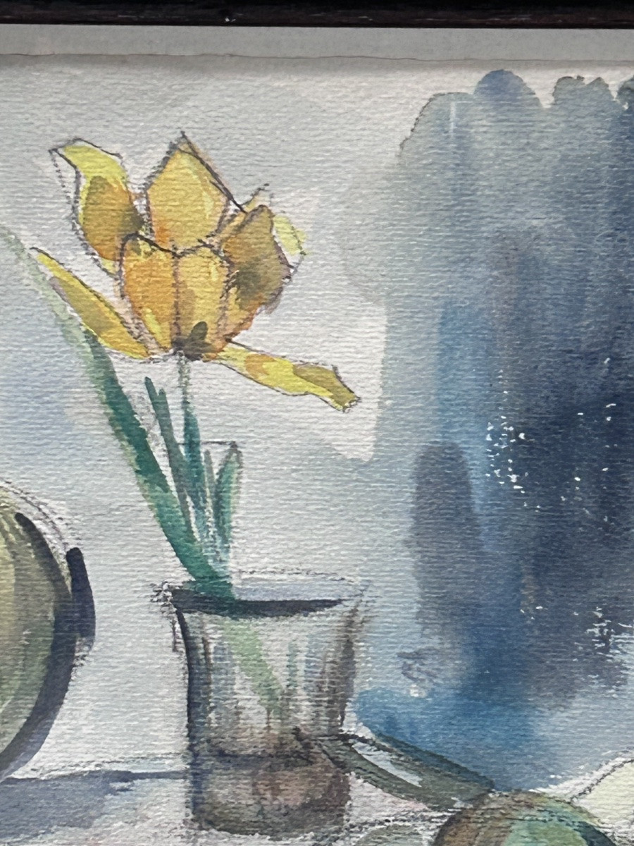Unsigned Watercolor On Still Life Paper-photo-1
