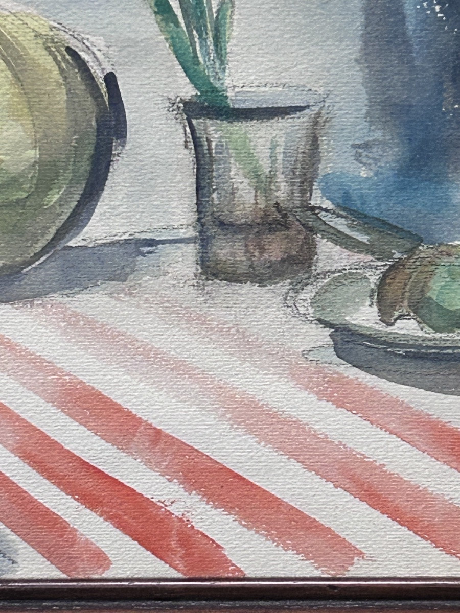 Unsigned Watercolor On Still Life Paper-photo-4