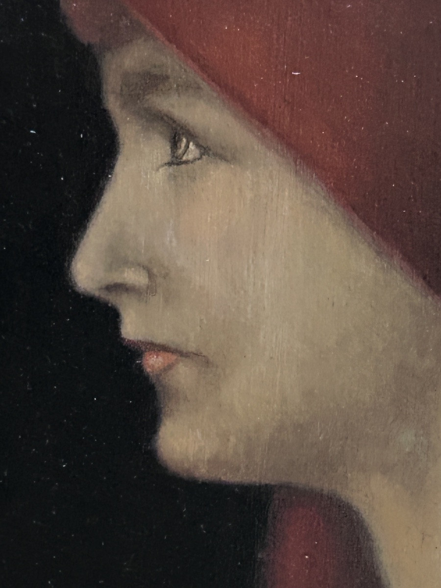 G. Machavoine, Fabiola After Henner Oil On Panel-photo-3