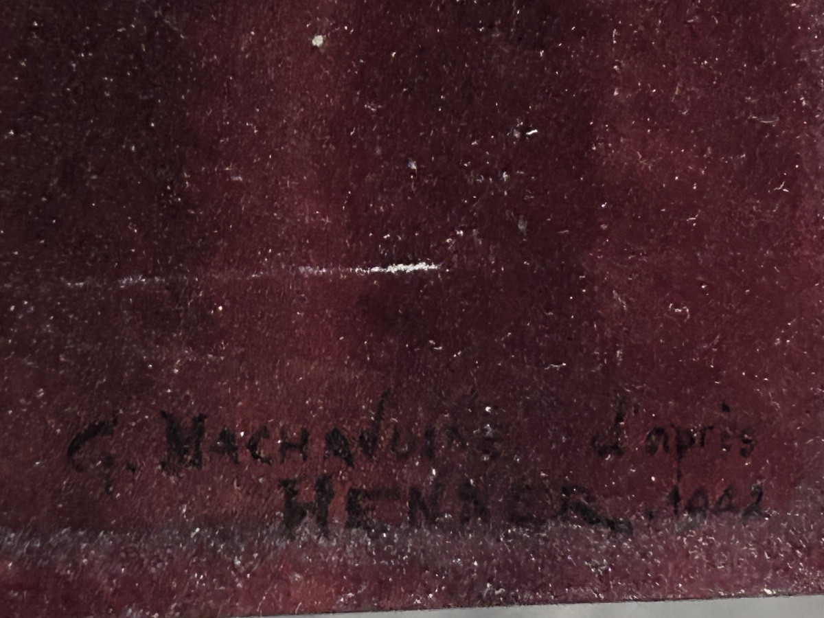 G. Machavoine, Fabiola After Henner Oil On Panel-photo-4