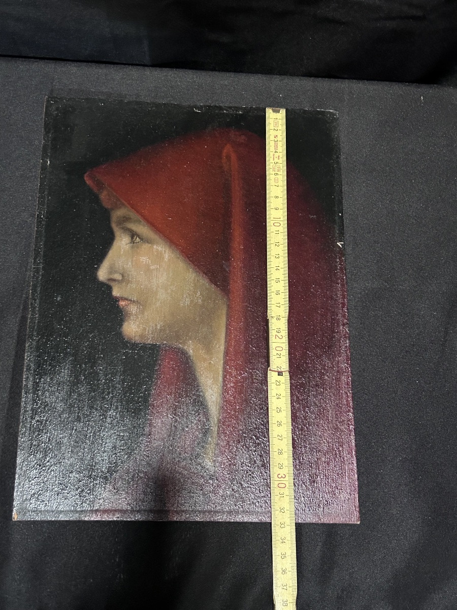 G. Machavoine, Fabiola After Henner Oil On Panel-photo-3