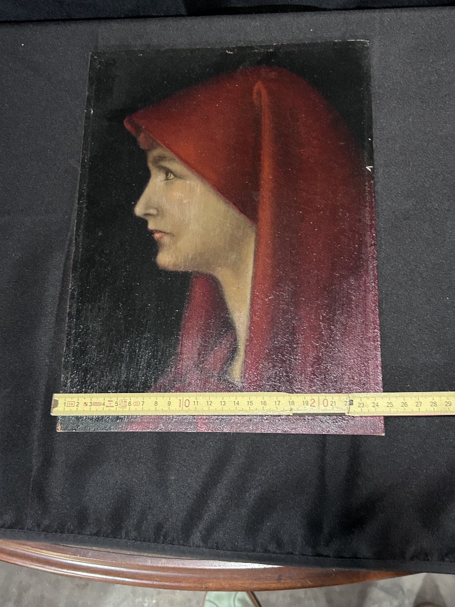 G. Machavoine, Fabiola After Henner Oil On Panel-photo-4