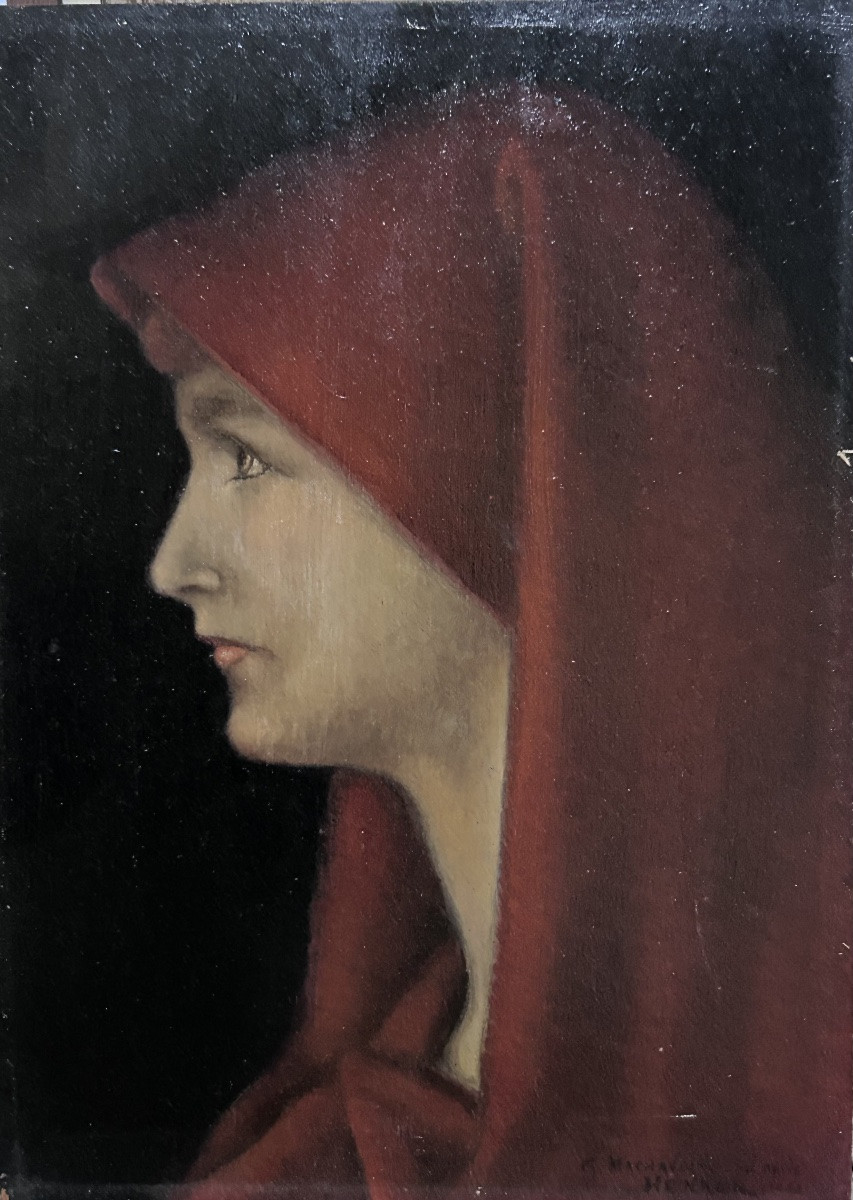 G. Machavoine, Fabiola After Henner Oil On Panel-photo-6
