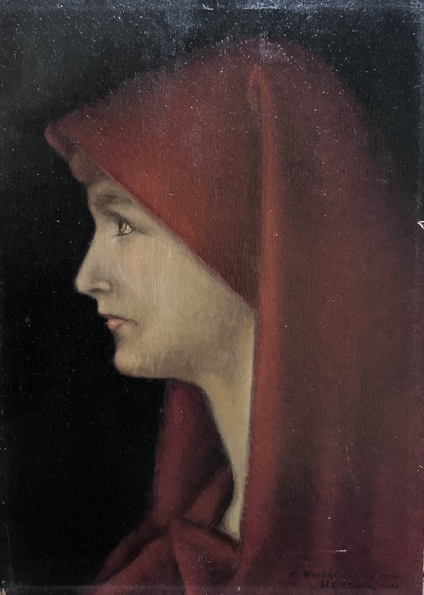 G. Machavoine, Fabiola After Henner Oil On Panel