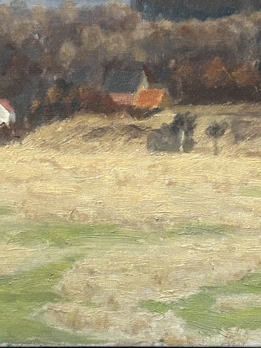 Belgian Landscape Oil On Canvas Signature To Be Defined-photo-2