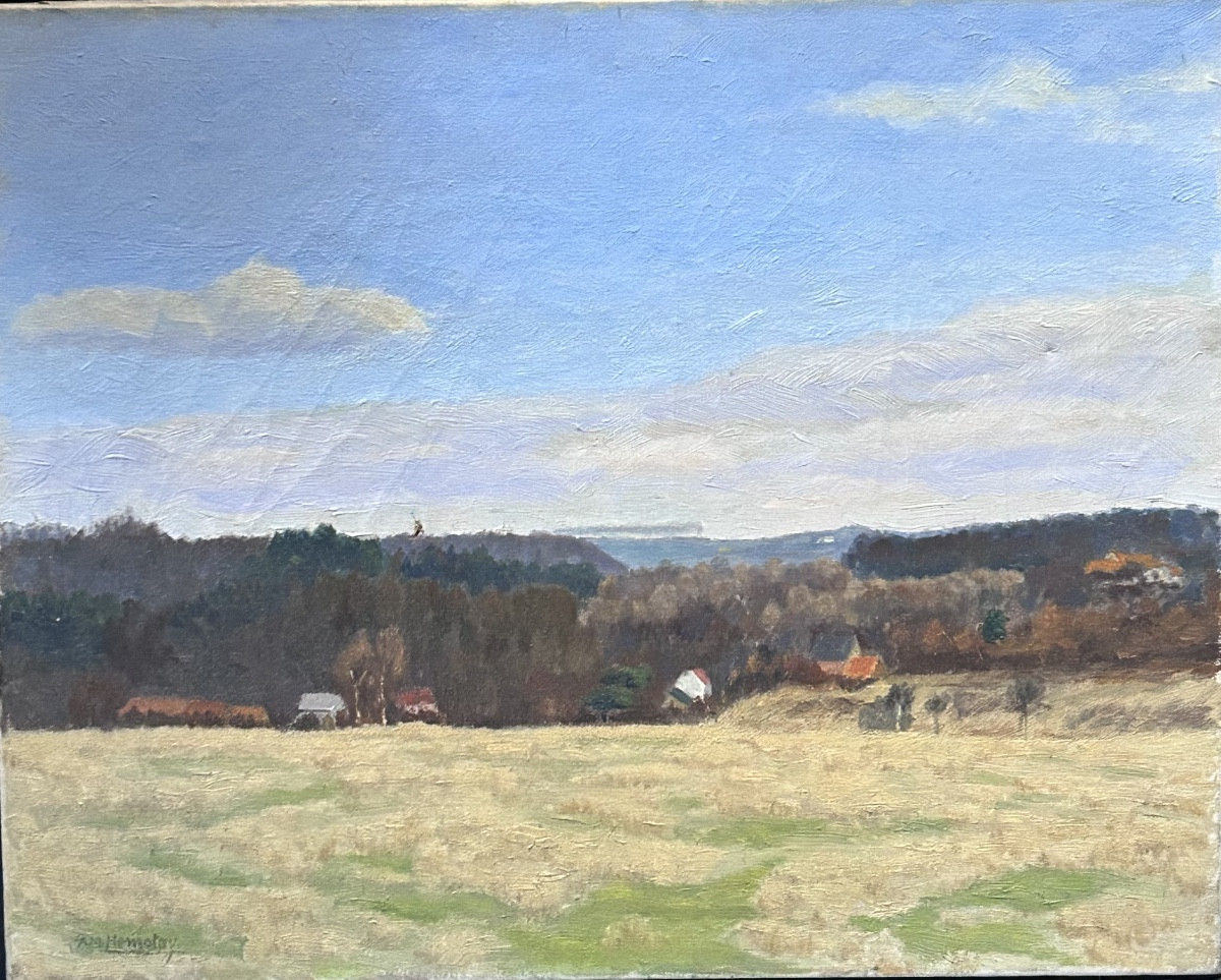 Belgian Landscape Oil On Canvas Signature To Be Defined