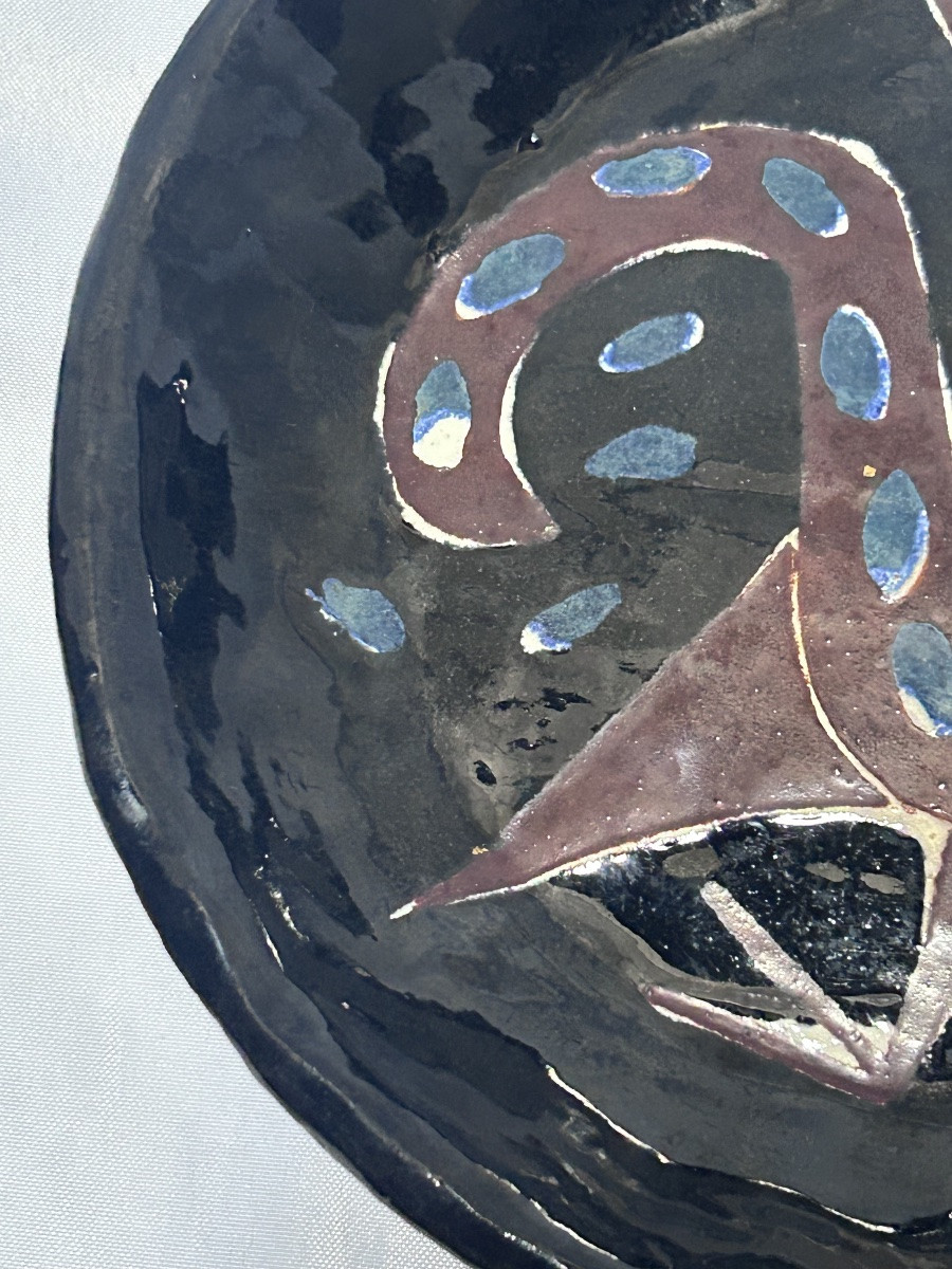 Colette Propst, Luxembourg Artist Glazed Stoneware Plate-photo-3