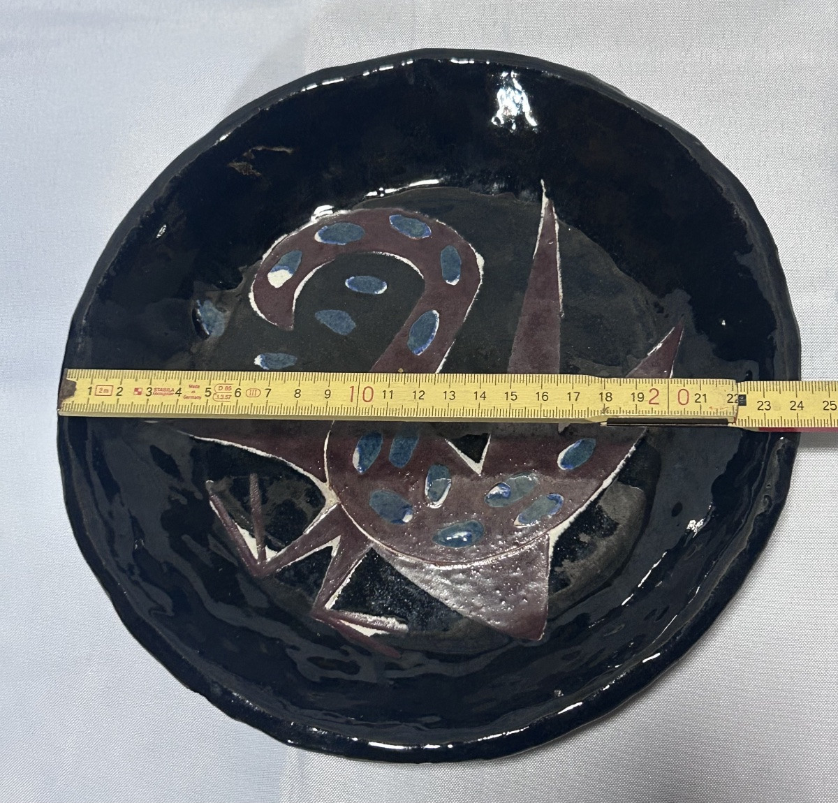 Colette Propst, Luxembourg Artist Glazed Stoneware Plate-photo-5