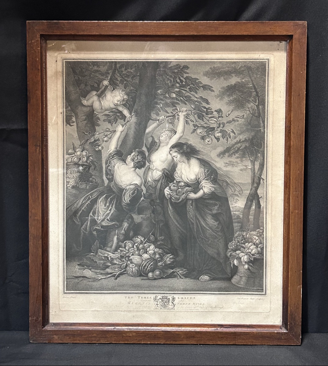 J.b Michel, Engraving « the 3 Graces » By Rubens -photo-2