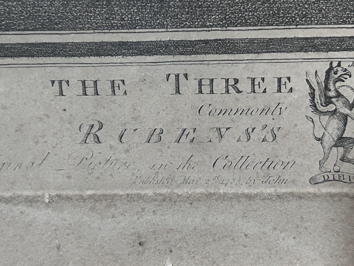 J.b Michel, Engraving « the 3 Graces » By Rubens -photo-1