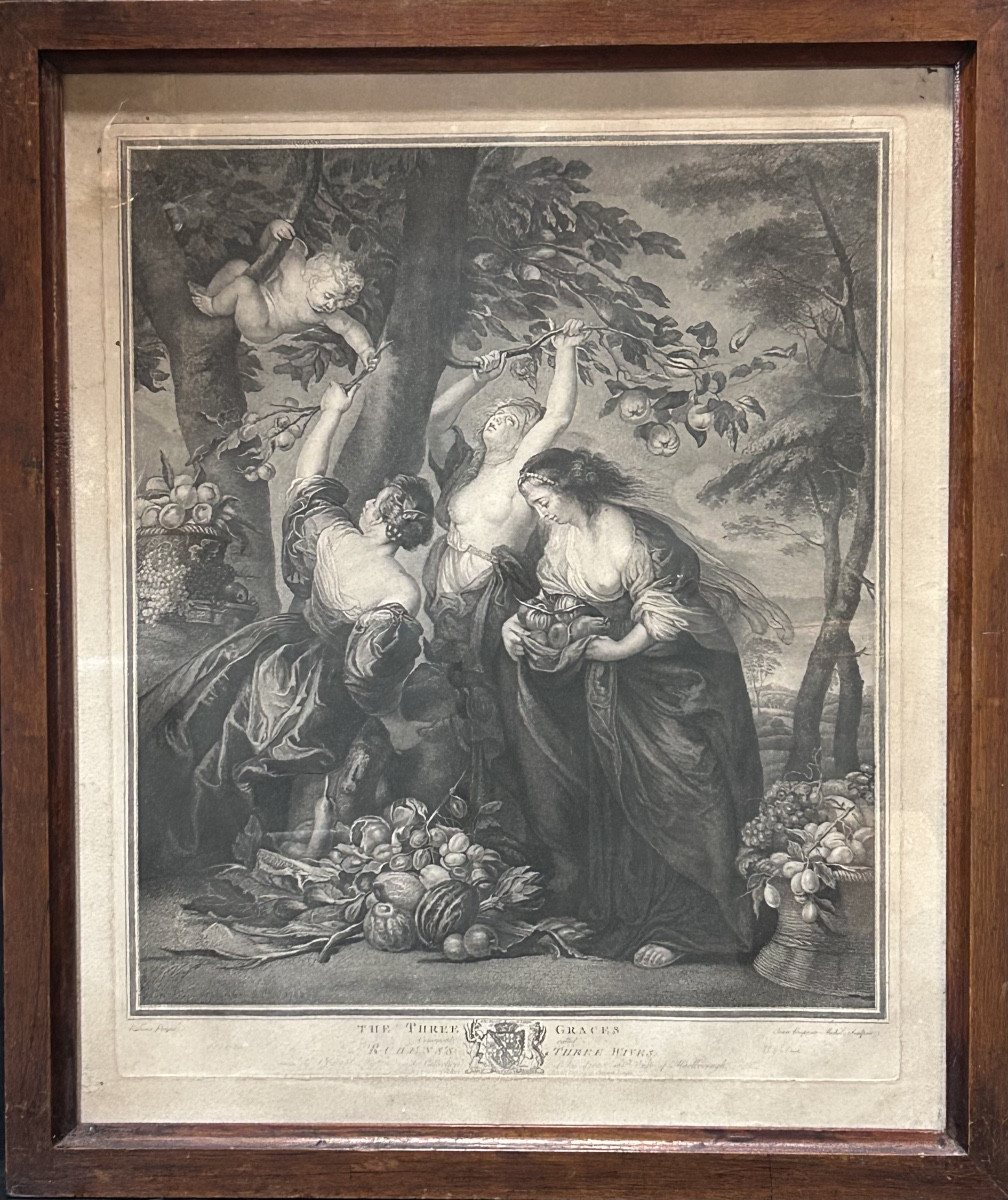 J.b Michel, Engraving « the 3 Graces » By Rubens 