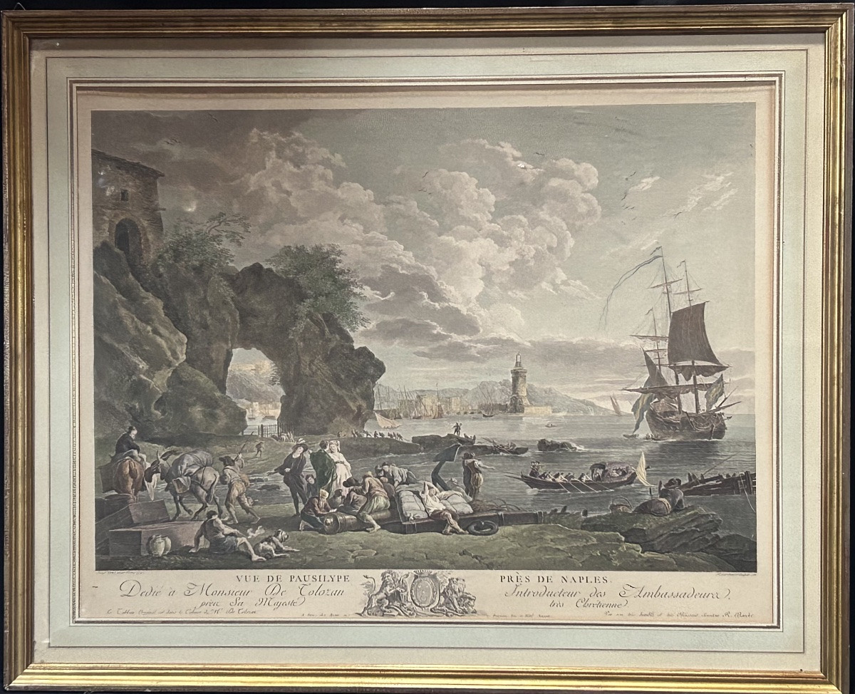 Gravure « Vue de Pausylipe » par Joseph Vernet de Robert Daudet-photo-2