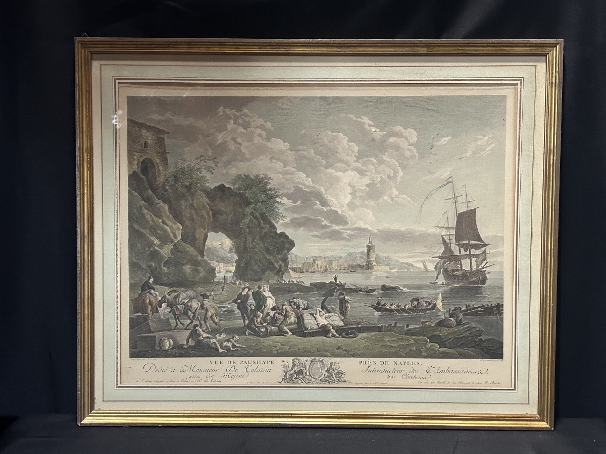 Gravure « Vue de Pausylipe » par Joseph Vernet de Robert Daudet-photo-3