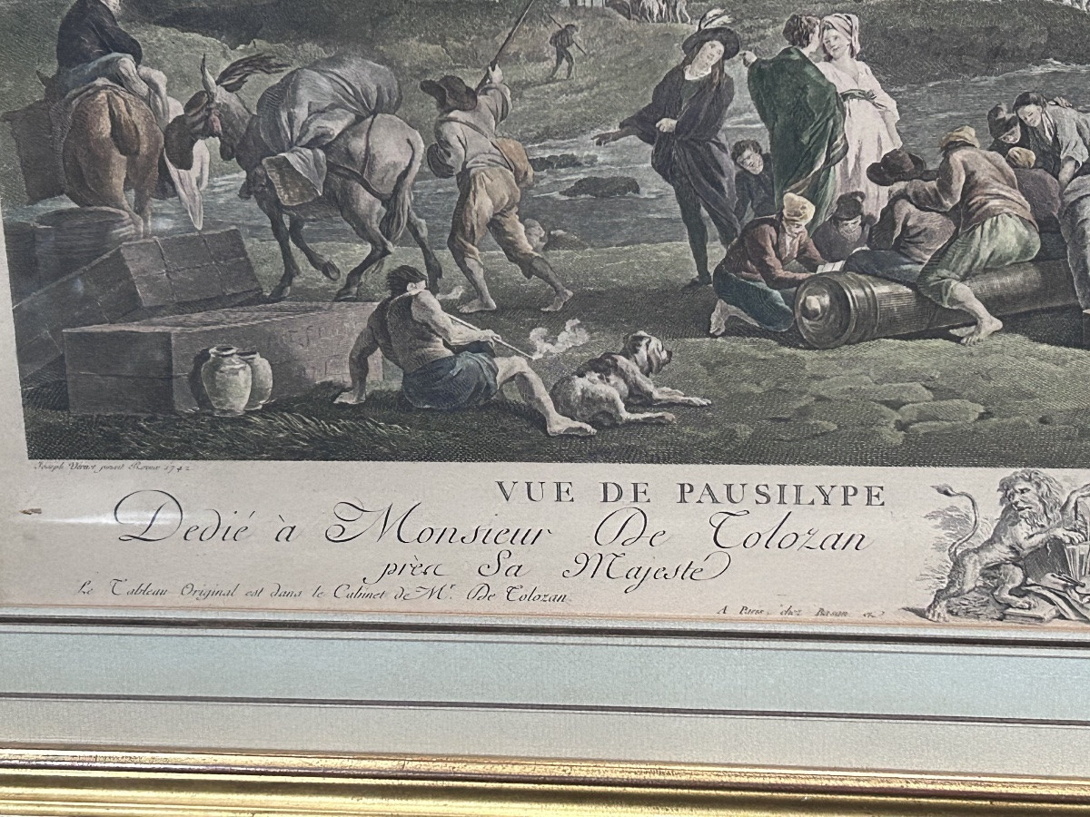 Gravure « Vue de Pausylipe » par Joseph Vernet de Robert Daudet-photo-4