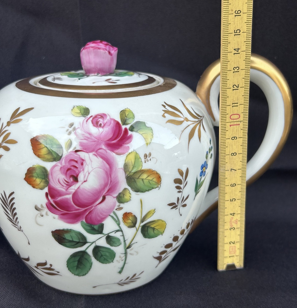 Hand-painted Limoges Porcelain Tea Service (delvaux, Paris)-photo-3