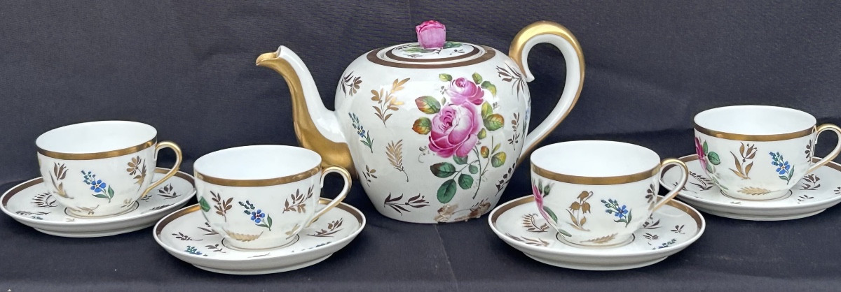 Hand-painted Limoges Porcelain Tea Service (delvaux, Paris)