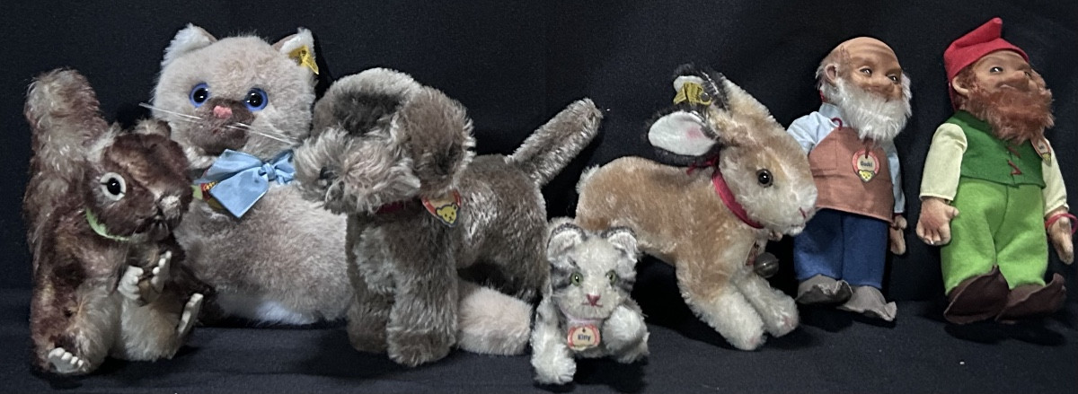 Steiff, Set Of 7 Vintage Plush Toys