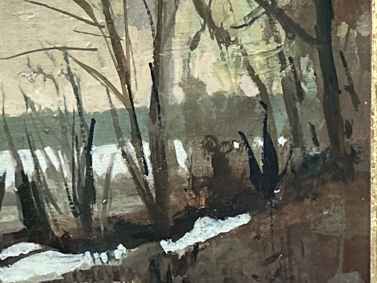 R. Ducourant, Oil On Canvas Landscape-photo-6