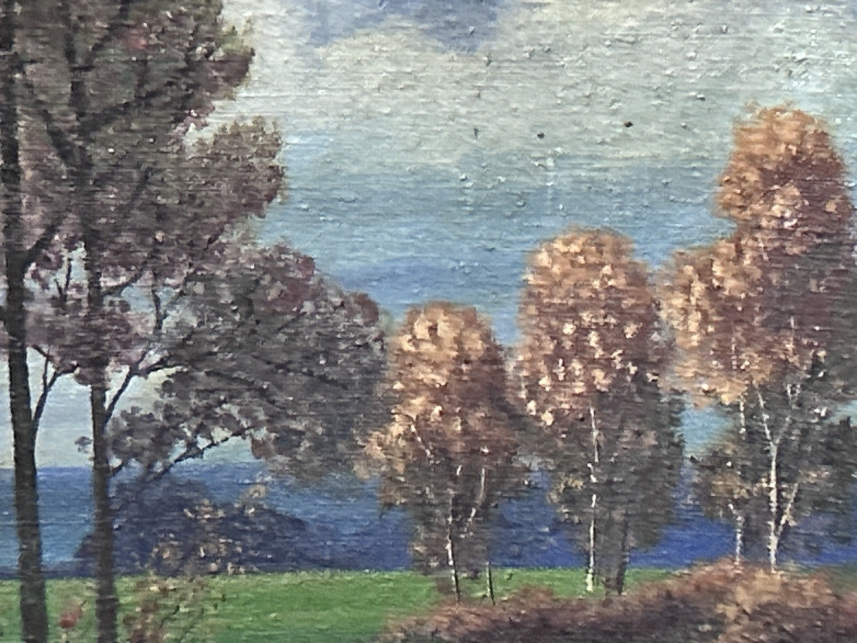 Oil On Canvas Landscape Signature To Be Identified-photo-3