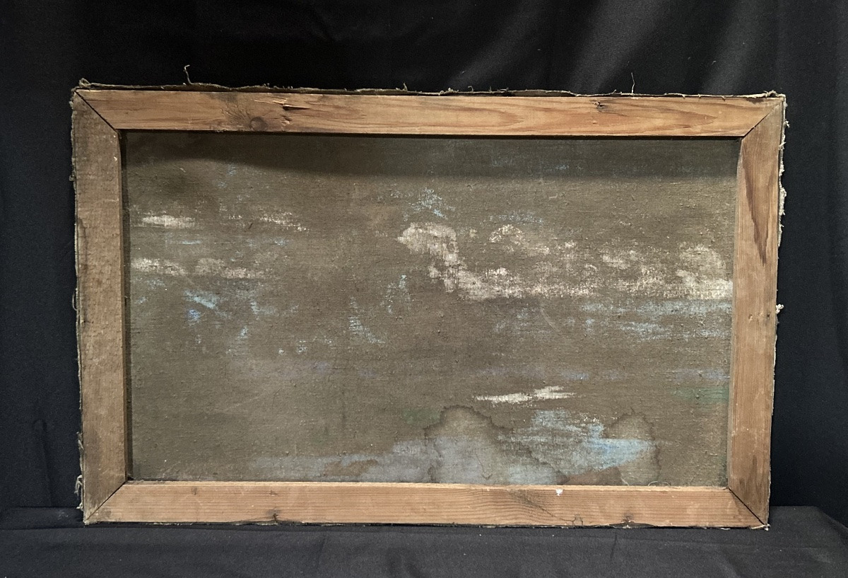Oil On Canvas Landscape Signature To Be Identified-photo-8