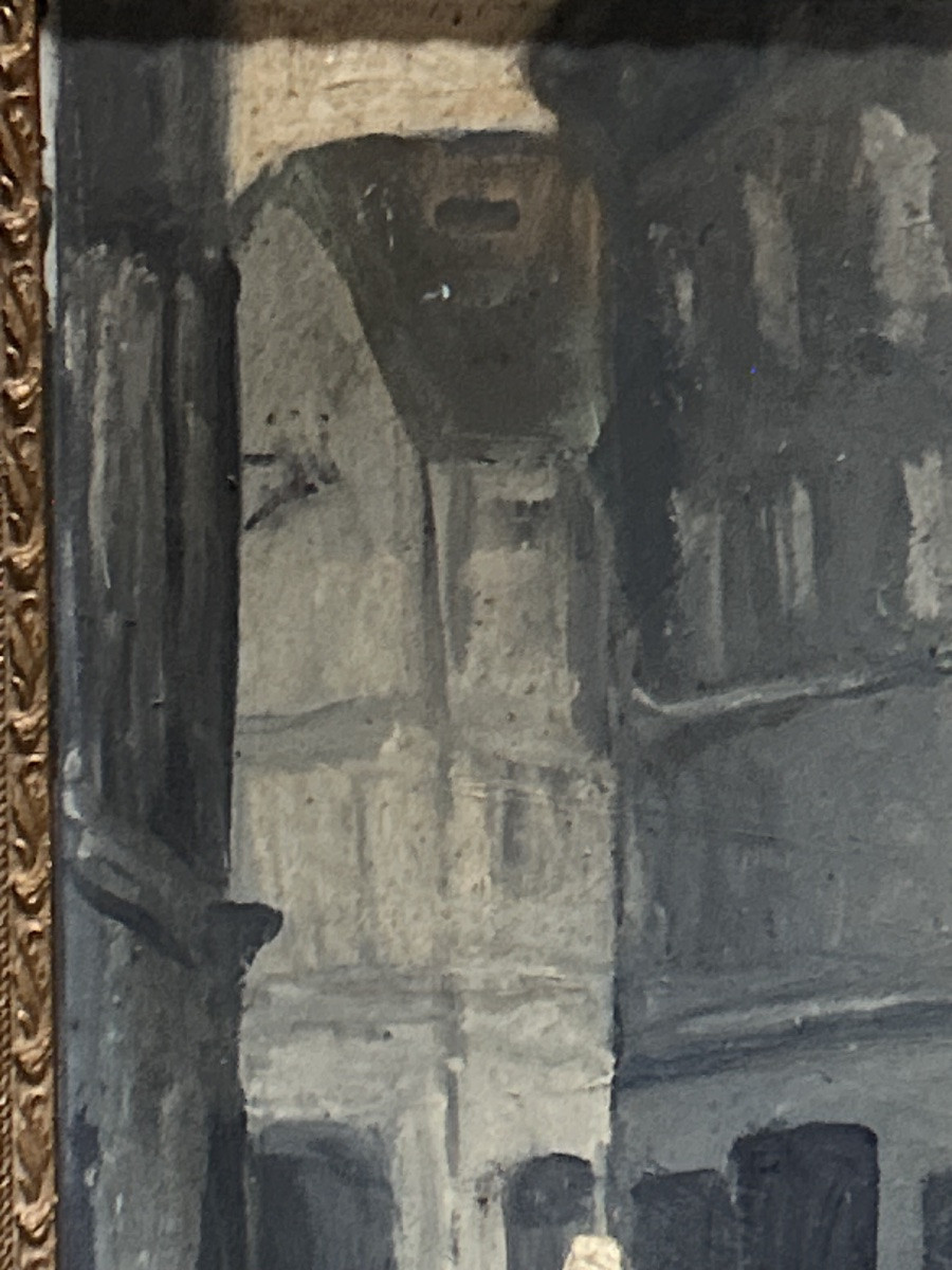 Oil On Panel, View Of The Old Town-photo-2