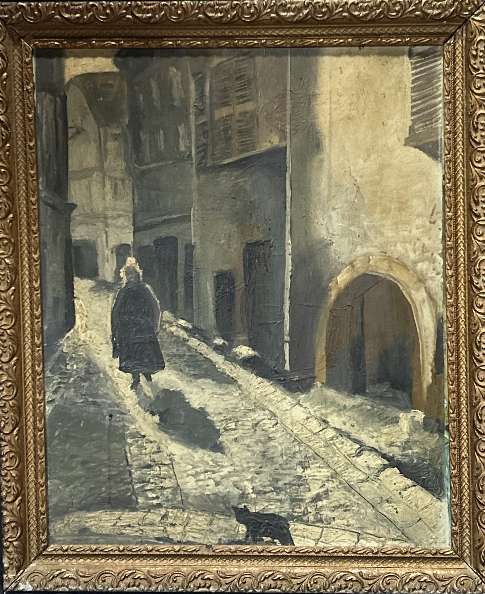 Oil On Panel, View Of The Old Town