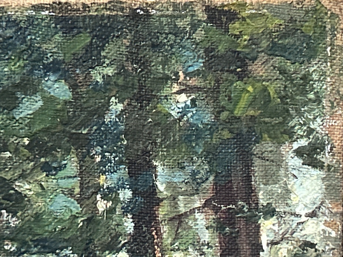 G. Descamps, Oil On Canvas Forest Landscape-photo-4