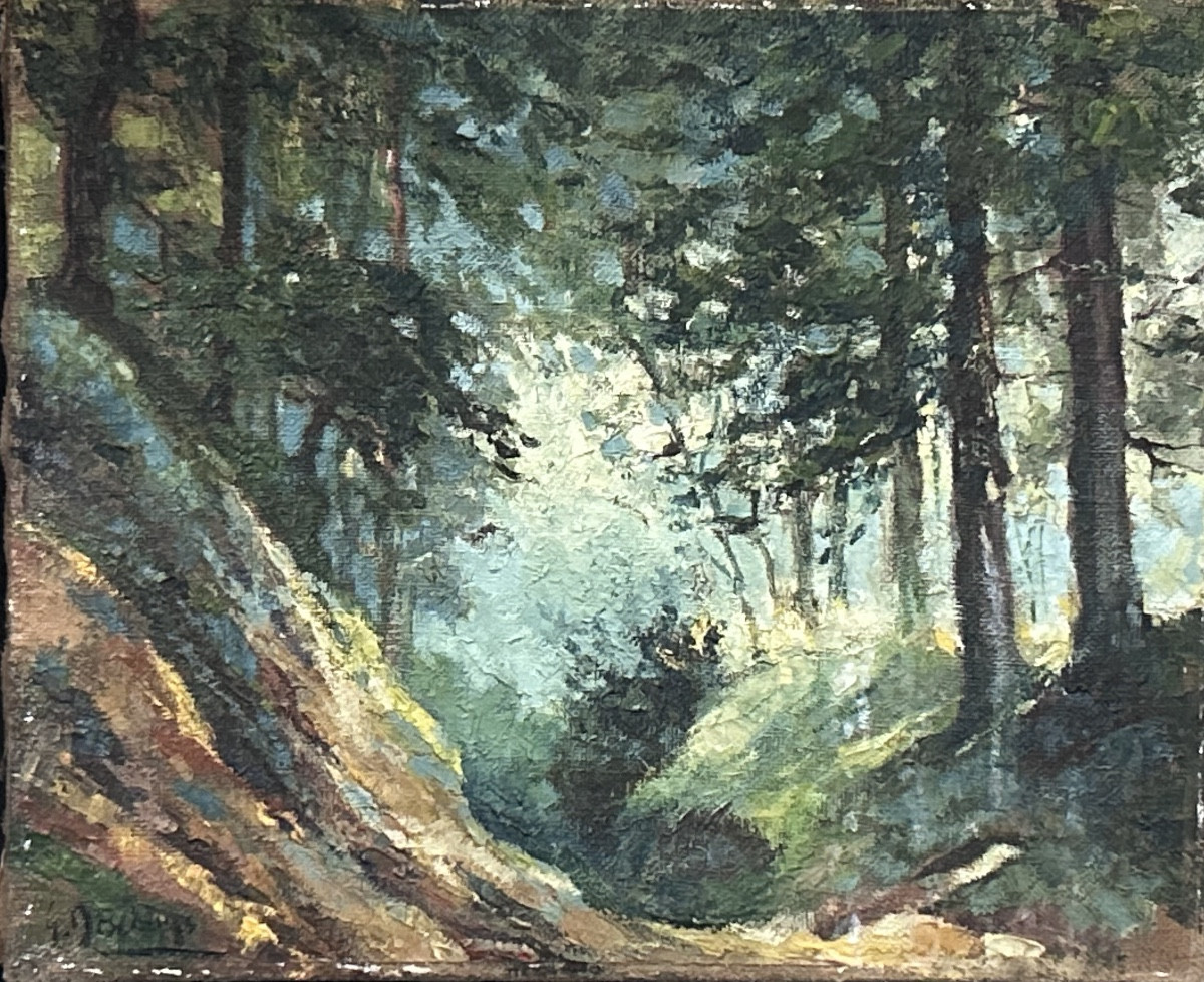 G. Descamps, Oil On Canvas Forest Landscape