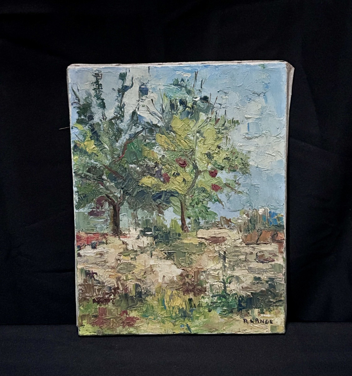 R. Lange, Oil On Canvas Orchard-photo-2