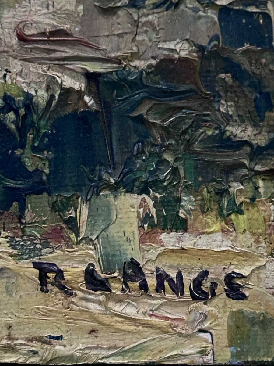 R. Lange, Oil On Canvas Orchard-photo-3