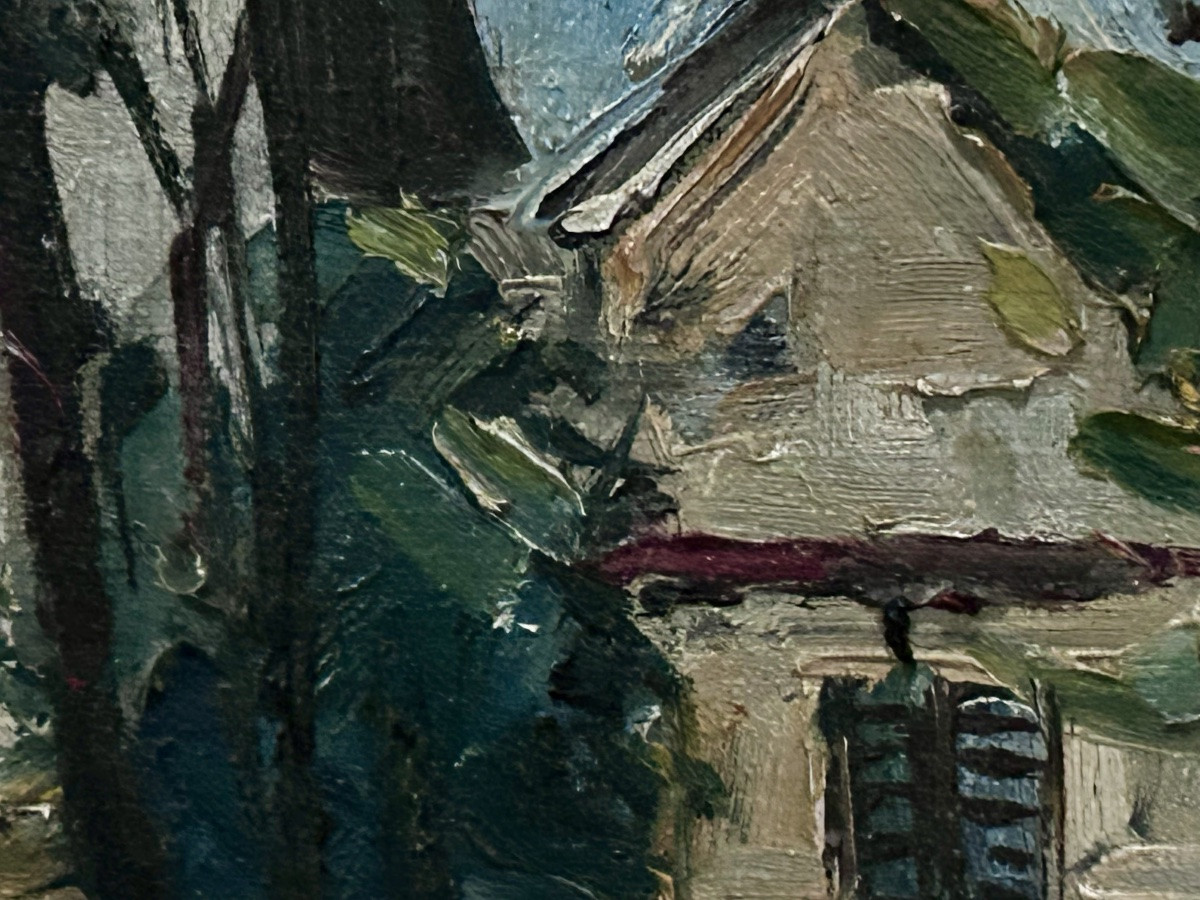 C. Feola, Scène De Vie à Montmartre Oil On Canvas-photo-6