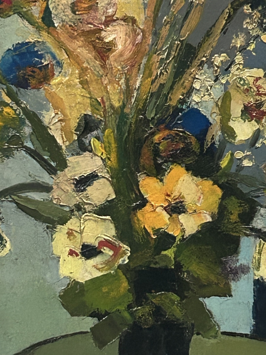 M. Ryckaert, Oil On Canvas Bouquet Of Flowers-photo-4