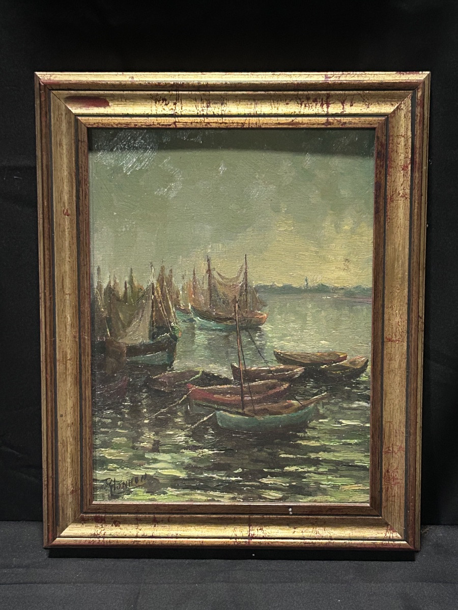 Marine Oil On Panel Signature To Be Identified-photo-2