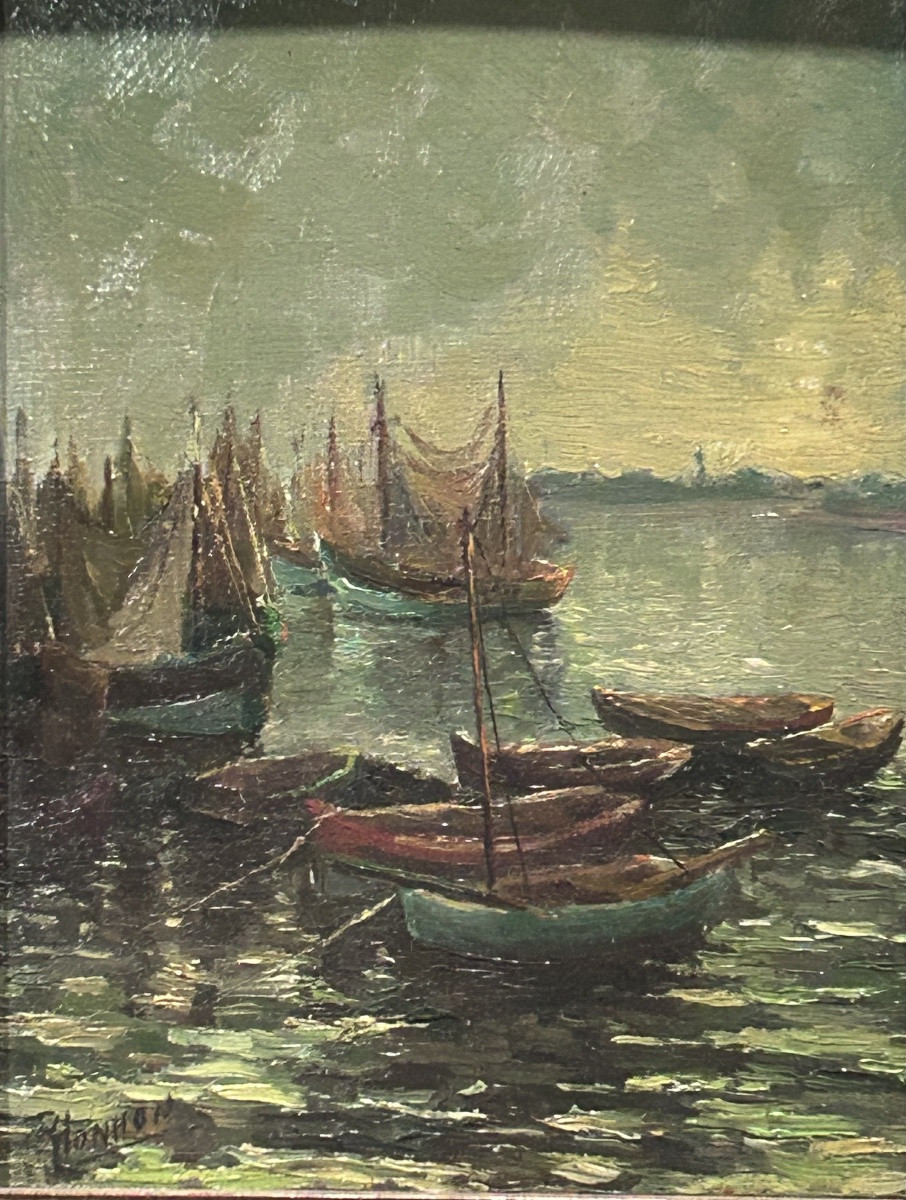 Marine Oil On Panel Signature To Be Identified-photo-3