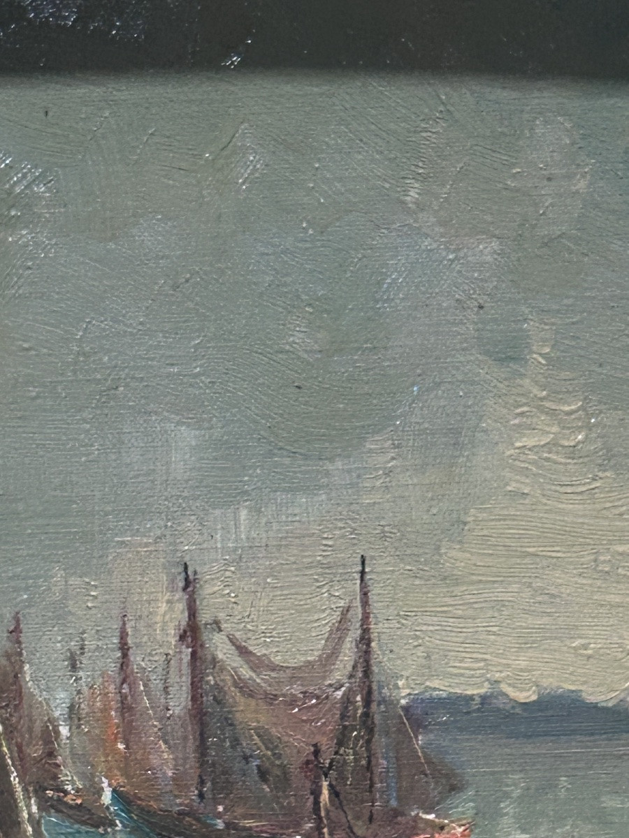 Marine Oil On Panel Signature To Be Identified-photo-1