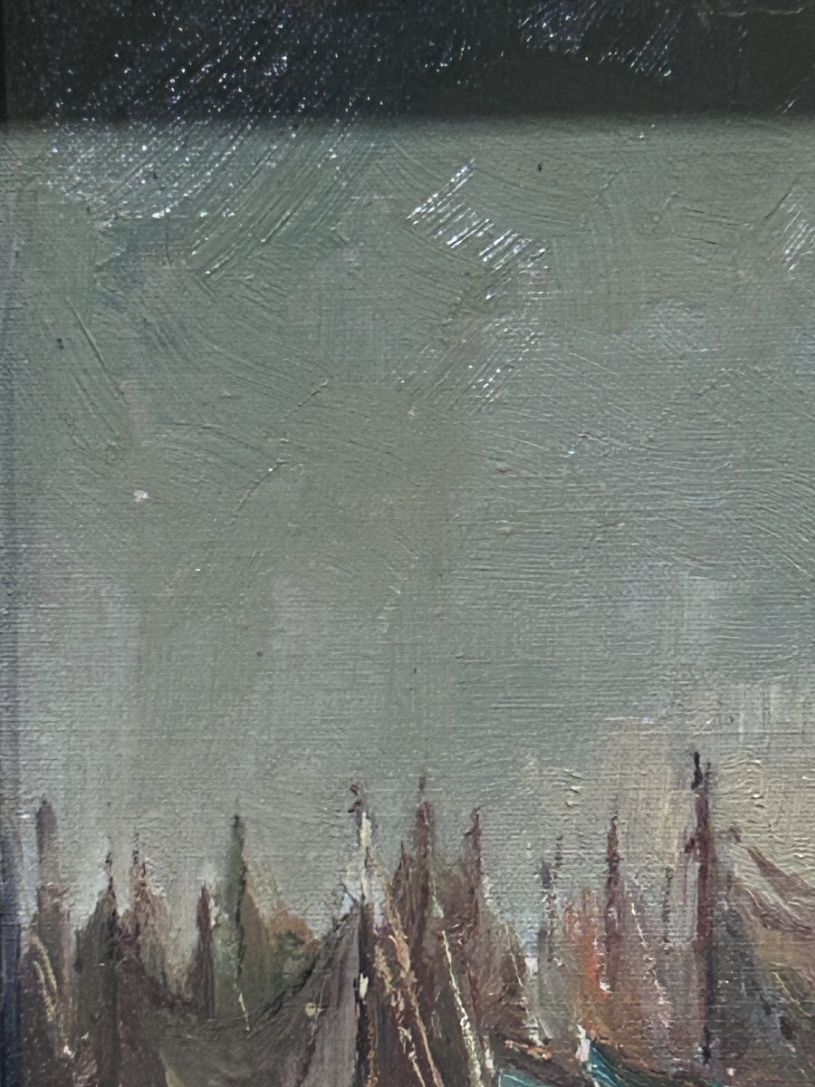 Marine Oil On Panel Signature To Be Identified-photo-2