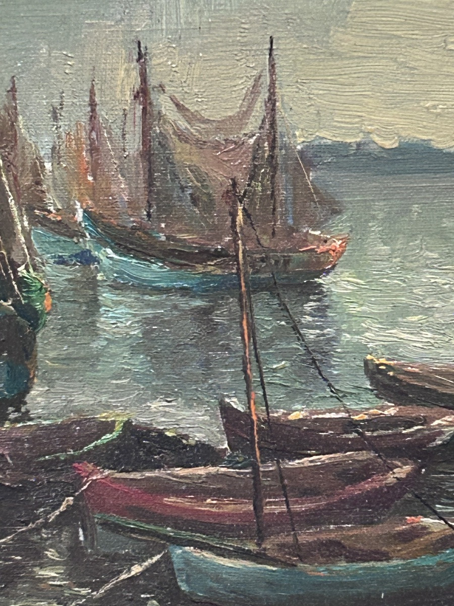 Marine Oil On Panel Signature To Be Identified-photo-4