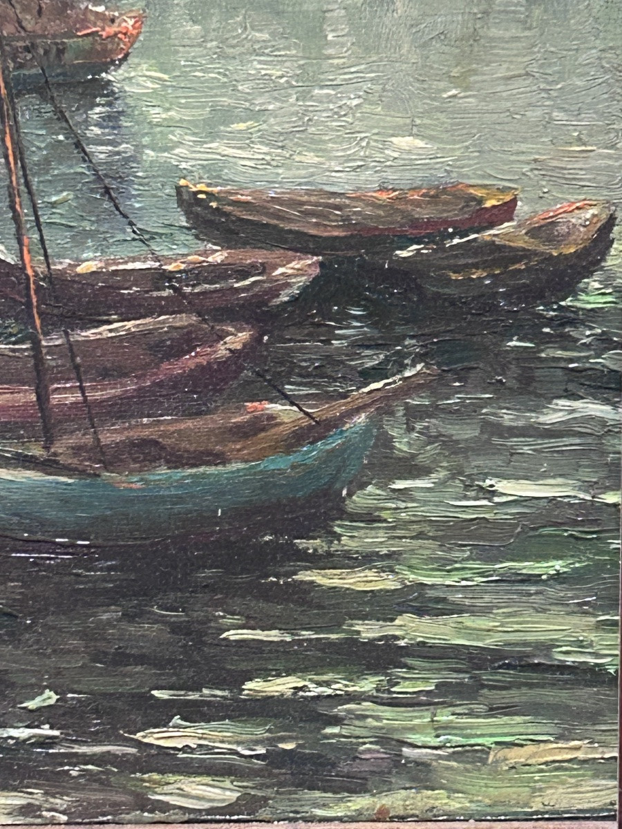 Marine Oil On Panel Signature To Be Identified-photo-5