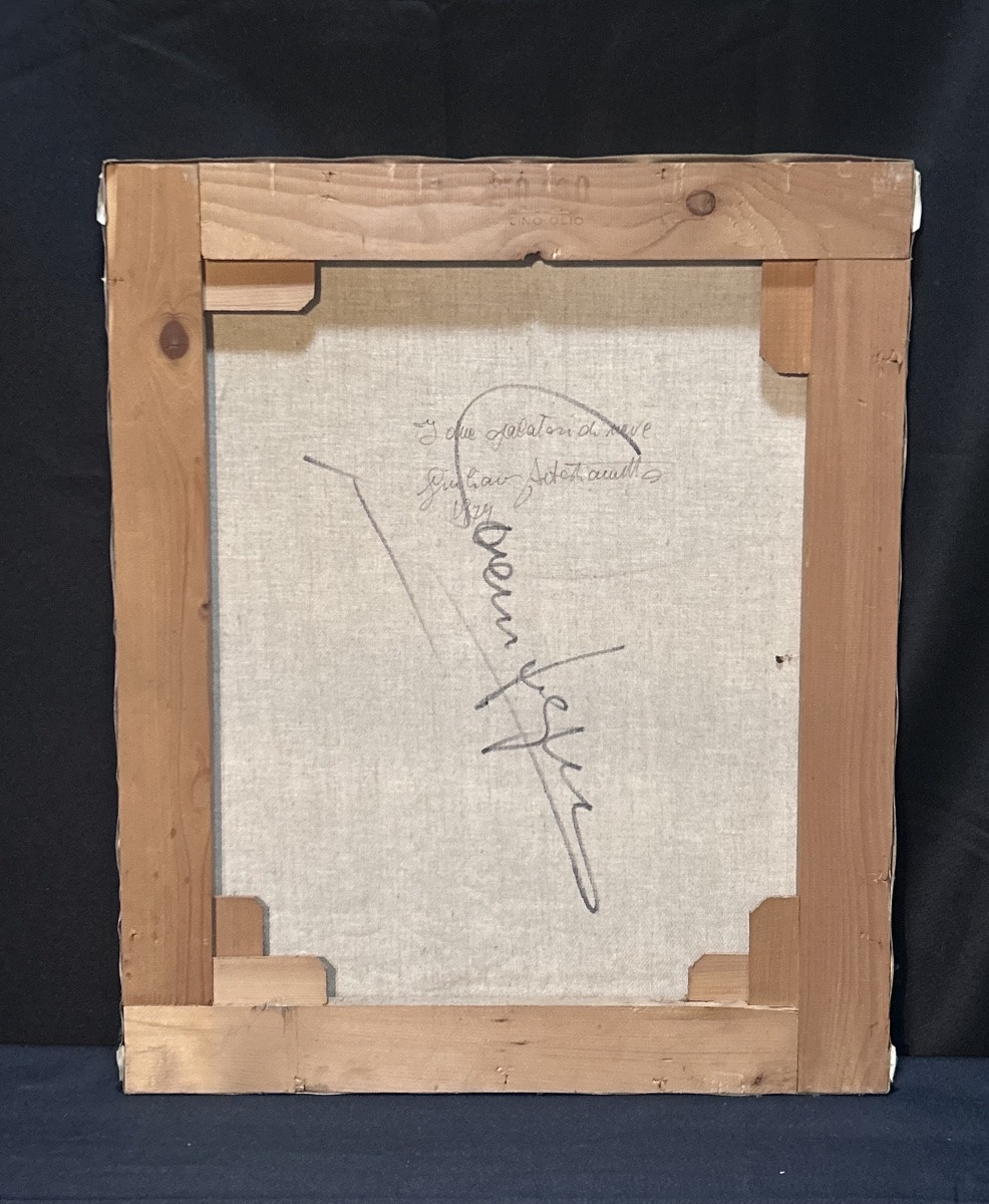 G. Sebastianutto, Oil On Canvas Winter Scene-photo-7